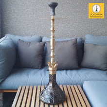 Load image into Gallery viewer, COCOYAYA King Series Litt Hookah Golden ( Dark Grey Base) With Bag
