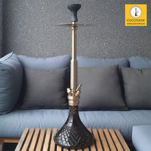 Load image into Gallery viewer, COCOYAYA King Series Marco Hookah Golden ( Dark Grey Base) With Bag
