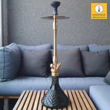 Load image into Gallery viewer, COCOYAYA King Series Pacho Hookah Golden ( Green Base) With Bag
