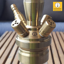 Load image into Gallery viewer, COCOYAYA King Series Pacho Hookah Golden ( Green Base) With Bag
