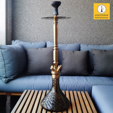 Load image into Gallery viewer, COCOYAYA King Series Rafeo Hookah Golden ( Grey Base ) With Bag
