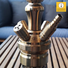 Load image into Gallery viewer, COCOYAYA King Series Rafeo Hookah Golden ( Grey Base ) With Bag

