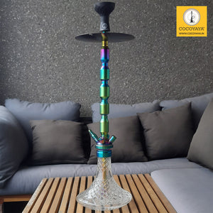 COCOYAYA King Series Spector Hookah Rainbow ( Base Transparent ) With Bag