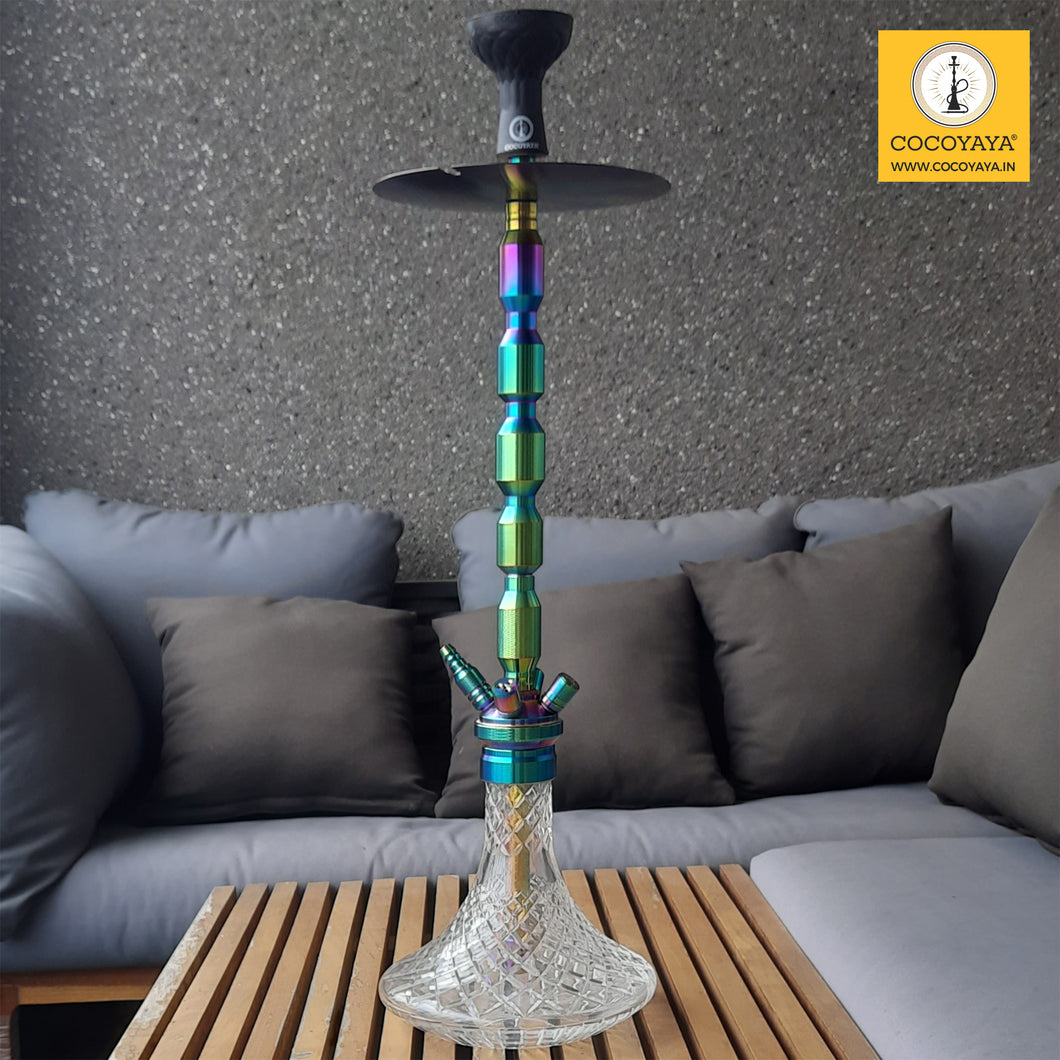 COCOYAYA King Series Spector Hookah Rainbow ( Base Transparent ) With Bag