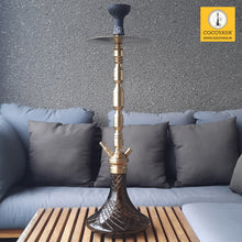 Load image into Gallery viewer, COCOYAYA King Series Spector Stem Design Hookah Golden ( Base Dark Grey ) With Bag
