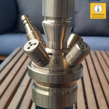 Load image into Gallery viewer, COCOYAYA King Series Tanner Hookah Golden (Dark Aqua Green Base) With Bag
