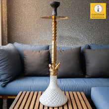 Load image into Gallery viewer, COCOYAYA King Series Tanner Hookah Golden (White Base) With Bag
