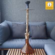 Load image into Gallery viewer, COCOYAYA King Series Kaldor Hookah Golden (Amber Base) With Bag

