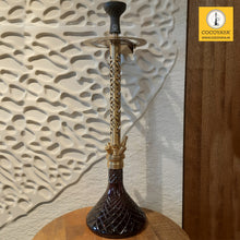 Load image into Gallery viewer, COCOYAYA King Series 2.0 Akbar The Great Hookah Golden ( Dark Purple Base) With Bag
