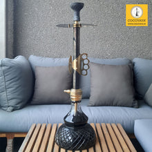 Load image into Gallery viewer, COCOYAYA Knuckler Hookah Black Golden (Black Base) With Bag Design 1
