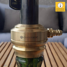 Load image into Gallery viewer, COCOYAYA Knuckler Hookah Black Golden (Dark Green Base) With Bag Design 1
