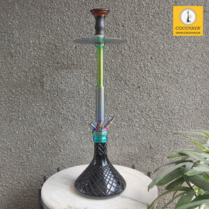 COCOYAYA King Series Marco Hookah Rainbow ( Black Base )(with bag)