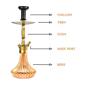 COCOYAYA Prince Series Milan Hookah Golden ( Orange Base )