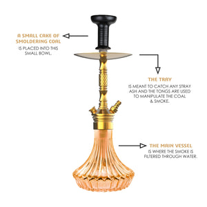 COCOYAYA Prince Series Milan Hookah Golden ( Orange Base )