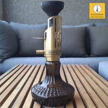 Load image into Gallery viewer, COCOYAYA Mini Ferro Series Savi Hookah Golden ( Olive Green Base) with Bag
