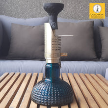 Load image into Gallery viewer, COCOYAYA Mini Ferro Series Hookah Champagne (Dark Aqua Base) with Bag
