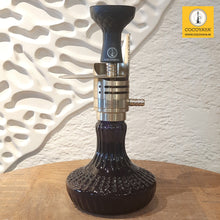 Load image into Gallery viewer, COCOYAYA Mini Ferro Series Hookah Champagne (Dark Purple Base) with Bag
