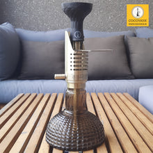 Load image into Gallery viewer, COCOYAYA Mini Ferro Series Hookah Champagne (Dark Grey Base) with Bag
