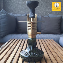 Load image into Gallery viewer, COCOYAYA Mini Ferro Series Hookah Golden (Dark Green Base) with Bag
