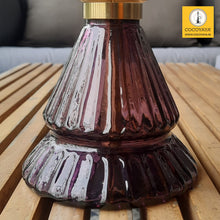 Load image into Gallery viewer, COCOYAYA Mini Ferro Series Hookah Golden (Design 1 Dark Purple Base) with Bag
