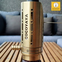 Load image into Gallery viewer, COCOYAYA Mini Ferro Series Hookah Golden (Design 1 Dark Purple Base) with Bag
