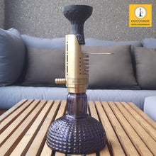 Load image into Gallery viewer, COCOYAYA Mini Ferro Series Hookah Golden ( Light Purple Base) with Bag
