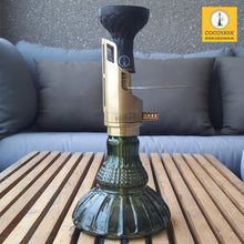 Load image into Gallery viewer, COCOYAYA Mini Ferro Series Savi Hookah Golden ( Green Base) with Bag
