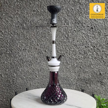 Load image into Gallery viewer, COCOYAYA Ottoman Series Mirza Hookah Coffee White (Dark Purple Base)(with bag)
