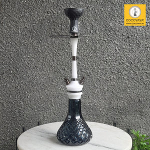 COCOYAYA Ottoman Series Mirza Hookah Coffee White (Dark Blue Base)(with bag)