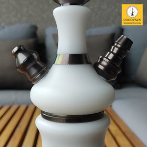 COCOYAYA Ottoman Series Pasha Hookah Coffee White (Transparent Base) (with bag)