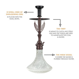 COCOYAY Angel Series Phantom Hookah Rose Golden (Transparent Base)(with bag)