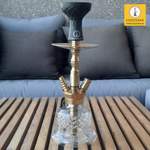 Load image into Gallery viewer, COCOYAYA Prince Series Coco mini Hookah Golden (Transparent Base) With Bag
