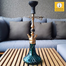 Load image into Gallery viewer, COCOYAYA Prince Series Simba 2.0 Hookah Golden ( Dark Aqua Green Base ) With Bag (Copy)
