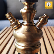 Load image into Gallery viewer, COCOYAYA Prince Series Simba 2.0 Hookah Golden ( Dark Aqua Green Base ) With Bag (Copy)
