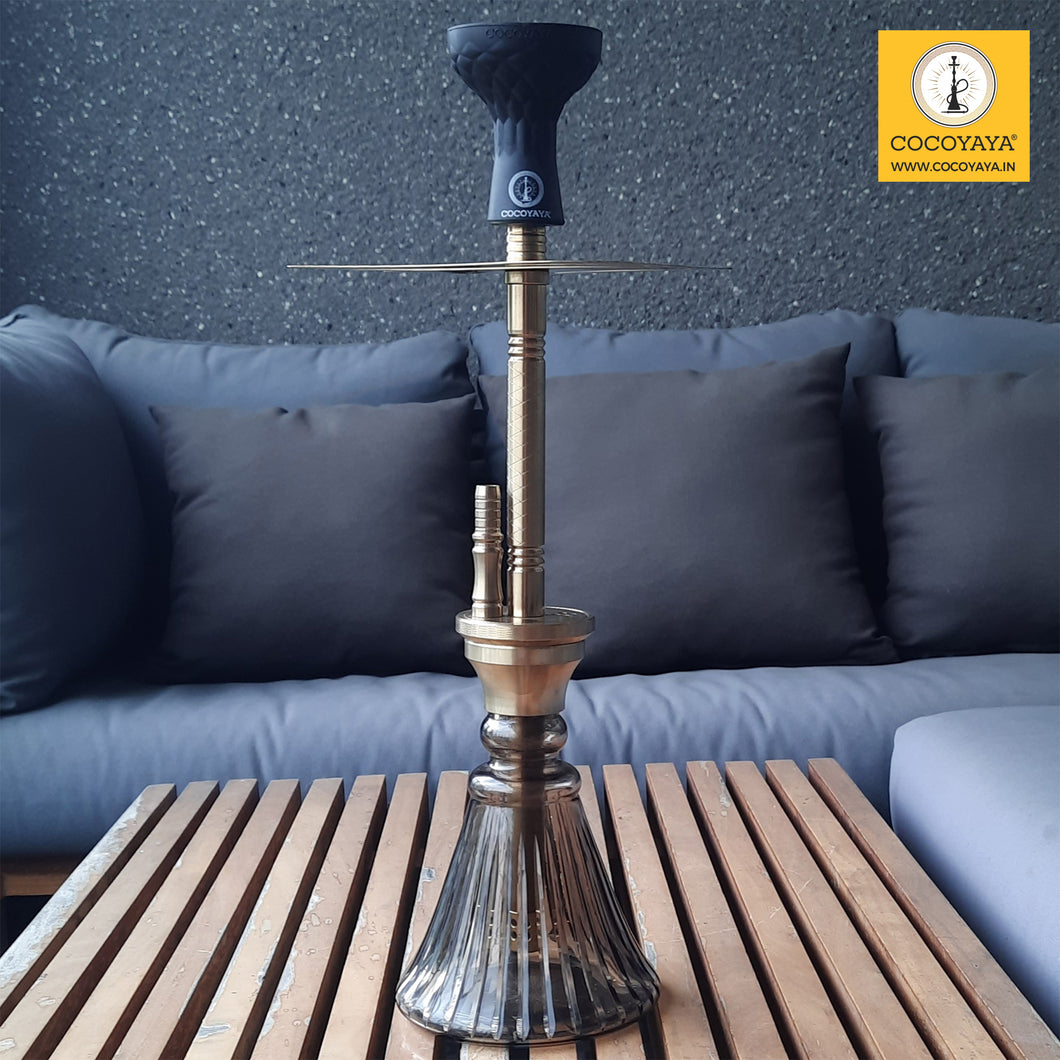 COCOYAYA Prince Series Vasco With Bag Hookah Golden ( Golden Amber Base ) With Bag