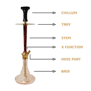 COCOYAYA Prince Woody Hookah 22.2" Golden Brown