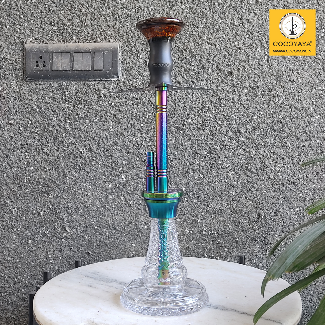 COCOYAYA Prince Series Vasco with Bag Hookah Rainbow ( Transparent Base )
