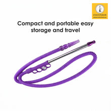 Load image into Gallery viewer, COCOYAYA Metal Grip Punch Handle Long Hookah Pipe Purple For All Hookah (71 Inches) Color May Vary
