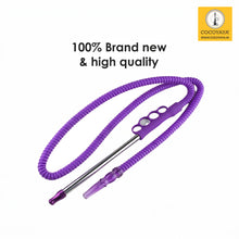 Load image into Gallery viewer, COCOYAYA Metal Grip Punch Handle Long Hookah Pipe Purple For All Hookah (71 Inches) Color May Vary
