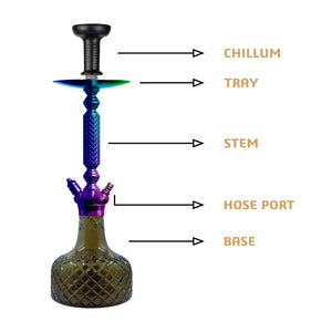 COCOYAYA Prince Series Big Valencia Hookah Rainbow (Dark Grey Base)