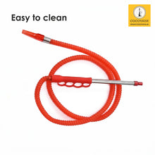 Load image into Gallery viewer, COCOYAYA Metal Grip Punch Handle Long Hookah Pipe Red For All Hookah (71 Inches) Color May Vary
