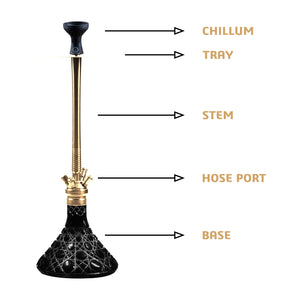 COCOYAYA King Series Ross Hookah Golden ( Base Black )