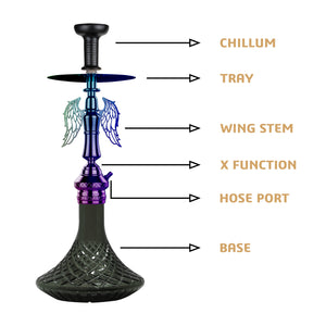 COCOYAY Angel Series Shadow Hookah Rainbow (Dark Green Base)