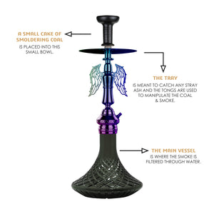 COCOYAY Angel Series Shadow Hookah Rainbow (Dark Green Base)