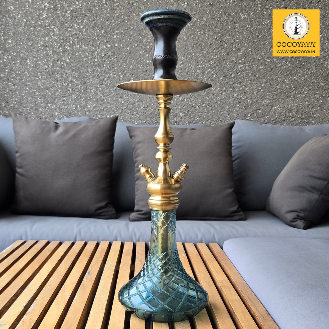 COCOYAYA Prince Series Simba Hookah Golden ( Aqua Base ) With Bag