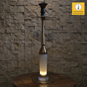 COCOYAYA Coco Slims Series Sterling Marble LED Light Hookah White Golden (with bag)