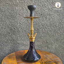 Load image into Gallery viewer, COCOYAYA Prince Series Tachi Bana Hookah Golden (Dark Purple Base) With Bag
