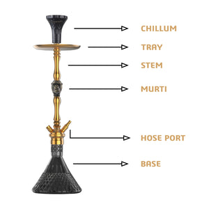 COCOYAYA Jungle Series Trumbo Hookah Golden (Black Base)