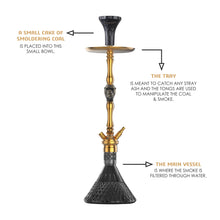 Load image into Gallery viewer, COCOYAYA Jungle Series Trumbo Hookah Golden (Black Base)
