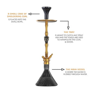 COCOYAYA Jungle Series Trumbo Hookah Golden (Black Base)